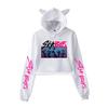 KPop Demon Hunters Characters Printed Women Hoodie Cat Ears Long Sleeve Crop Tops Saja Boys Trend Harajuku Streetwear Women's Clothing