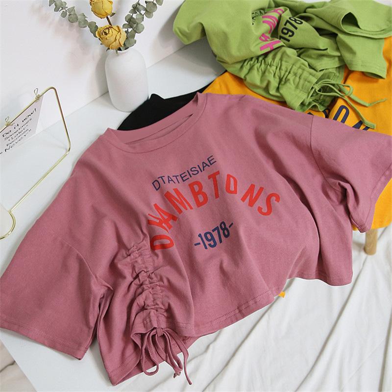 

Летняя короткая футболка с завязками, женская футболка с короткими рукавами, женская одежда XXL фиолетовый