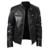Men's Spring And Fall Stand Collar Long Sleeve Cardigan Motorcycle Jacket Men's Casual Business British Style Coat