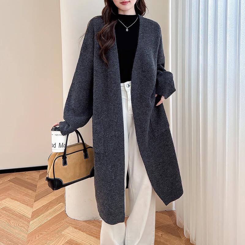 TonLion Women's Minimalist Mid-Length Knit Cardigan