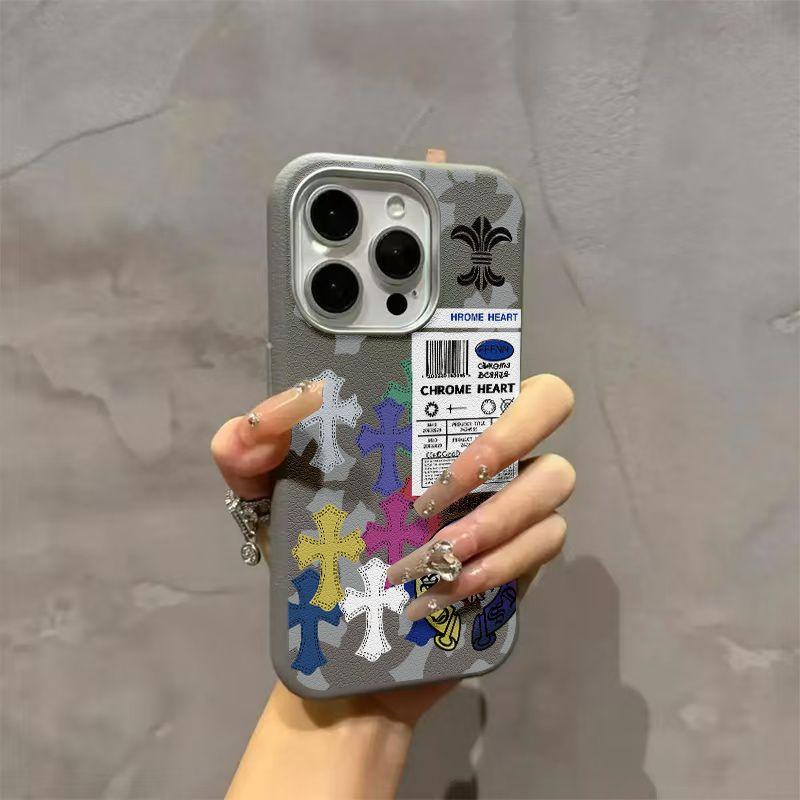 

Colorful Cross Suitable for Apple 16 Promax Mobile Phone Case Iphone15 Protective Case 13 Lychee Pattern 12 Soft Shell Apple 16PLUS