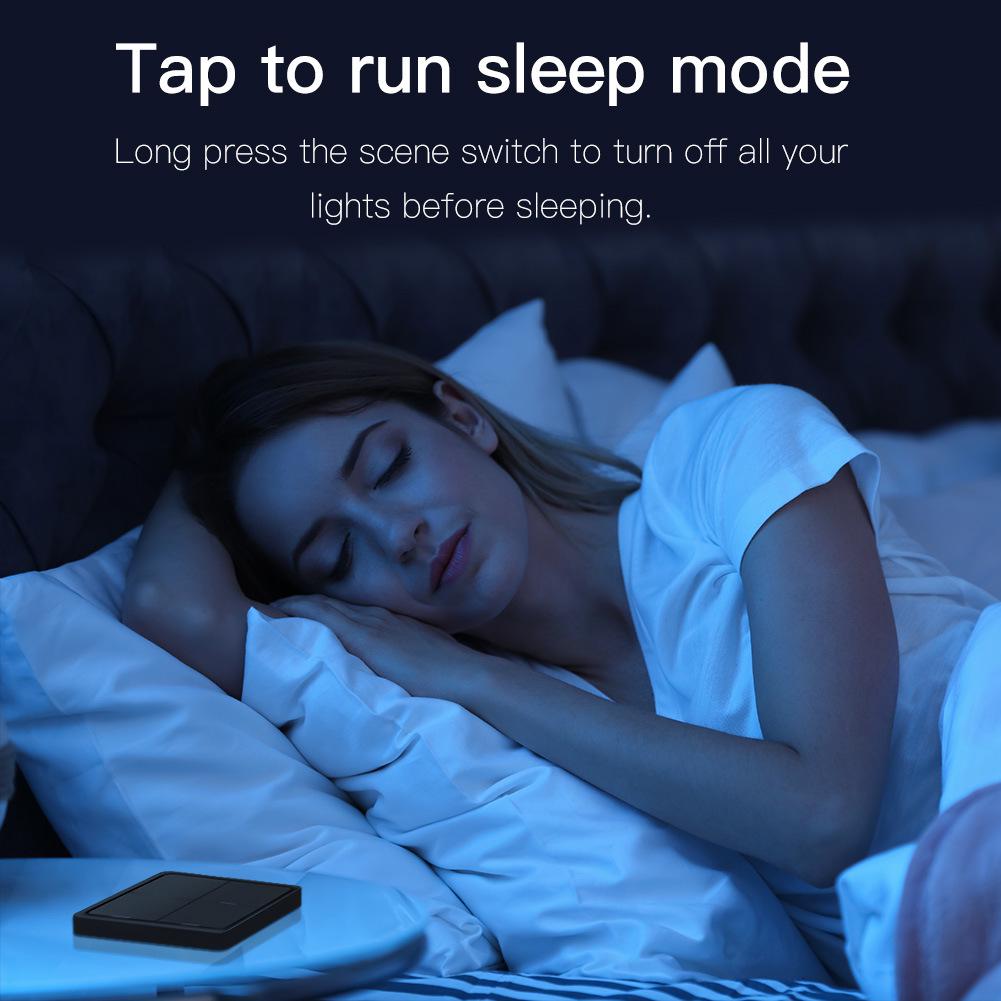 Tuya Zigbee 4-Button Timer Scene Switch - Smart Home Remote Control with Free Sticker