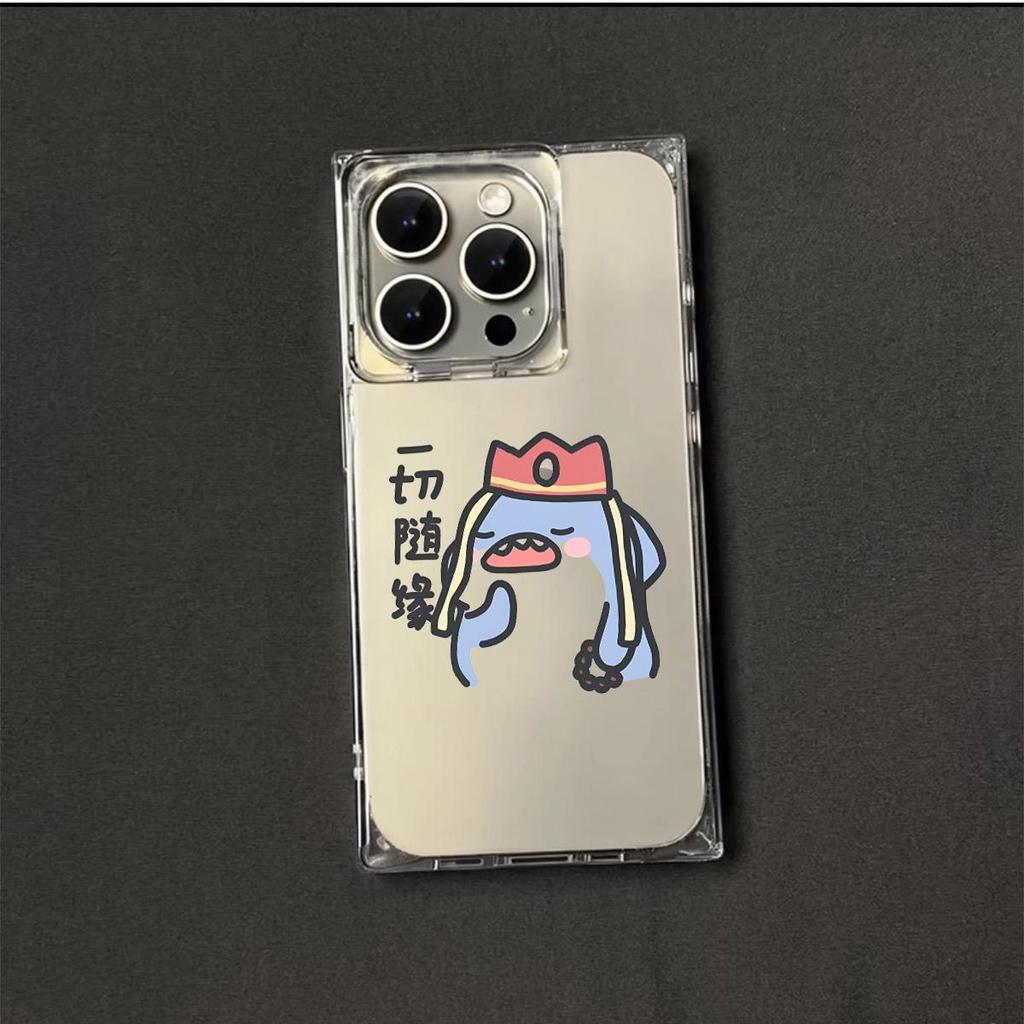 Square Back Tube Protection Clear Case For iPhone 11 12 14 Pro Max 15 Plus 13 16 ProMax Anti-Oxygen,Everything Goes With Fate Pattern Casing