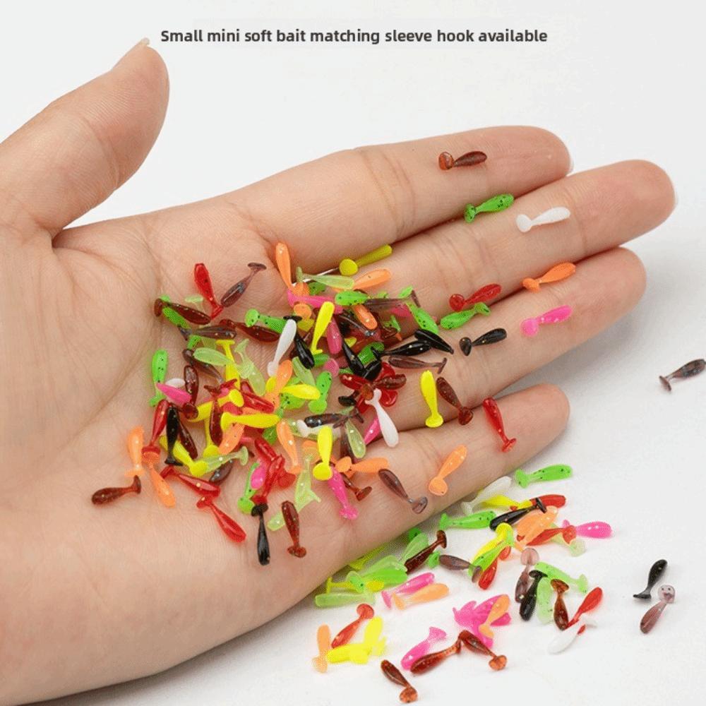 60pcs T Tail Fishing Soft Lures 1.0cm Floating Minnow Baits Minnow Lures  Fishing