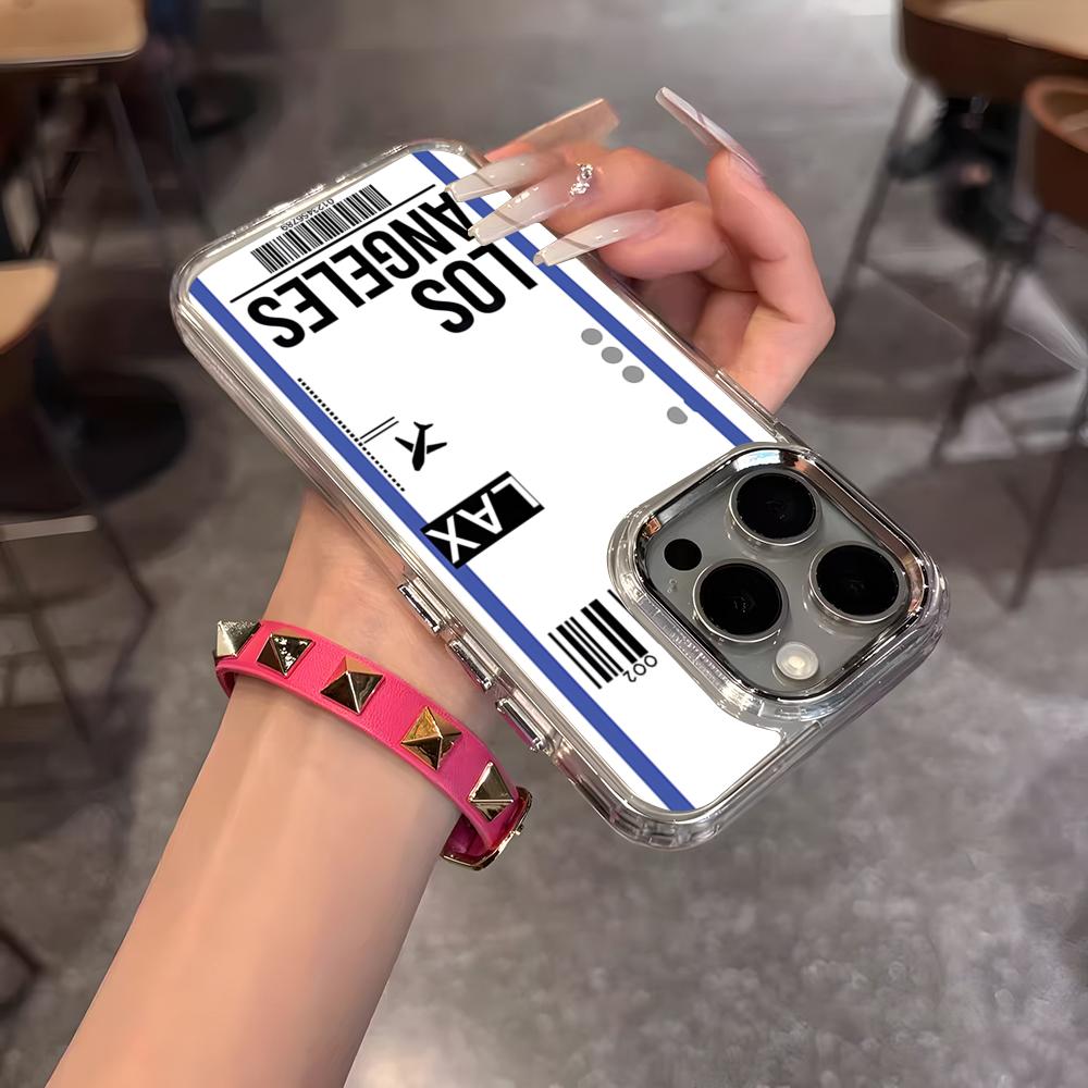 Plane Fight Ticket Phone Case For IPhone 17 Air 16 15 14 13 12 11 Pro Pro Max Plus Transparent Soft Cover