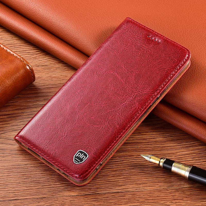 Genuine Leather Flip Case for Huawei Y5P Y5 2018 2019 Y6 2017 Y3 2nd Gen Crazy Horse Cover