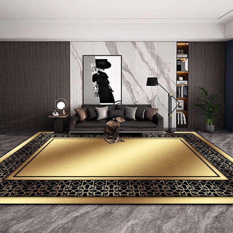 

Роскошный ковер в европейском стиле для гостиной, модная золотая отделка, домашние ковры большой площади, моющийся, коврик для декора спальни, прикроватный 60*90cm