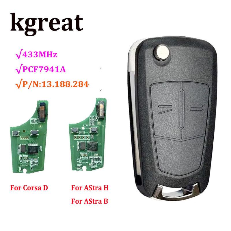 

736-743-A Remote Flip Car Key PCF7941A 433MHz 46 Chip 2 Buttons for Opel Vauxhall Corsa D G4 Astra H AH Zafira B Holden For Corsa D
