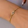 Blue Zircon Lucky Evil Eye Pendant Necklace for Women Fatima Hand Turkish Eye Clavicle Chains Female Choker Wedding Jewelry Gift