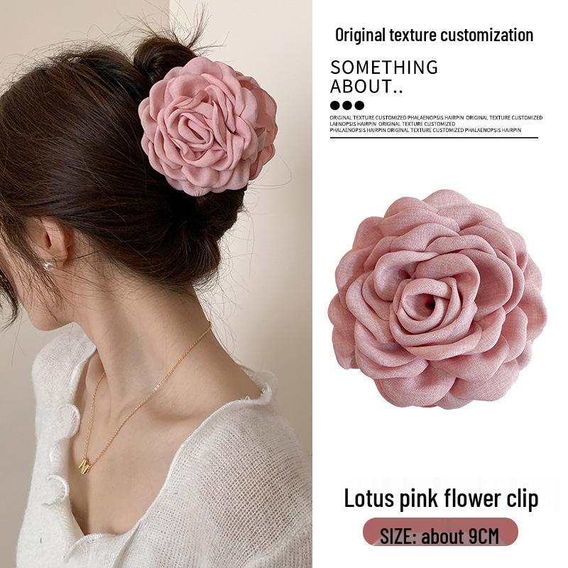 

Large 3D Rose Claw Clip - Elegant Updo Hair Accessory for Women