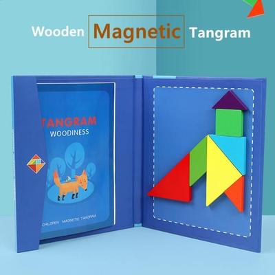 Children's Wooden Magnetic Travel Game Tangram Puzzle Educational Book Children's Toys YIM91109001 EDUCATIONAL CONSOLE