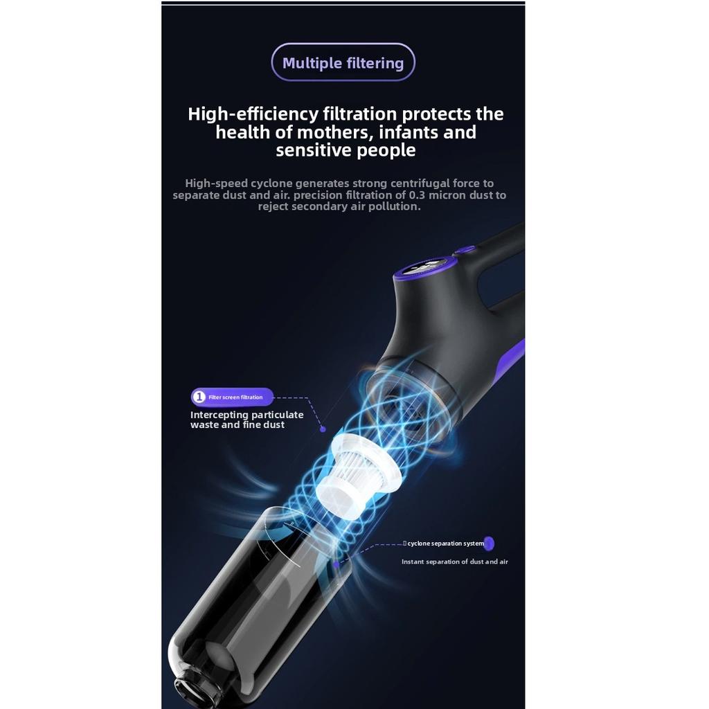 Cordless Handheld Vacuum Cleaner Wet Dry Mop 2-in-1, High Suction Portable Wireless Vacuum for Home and Car Use