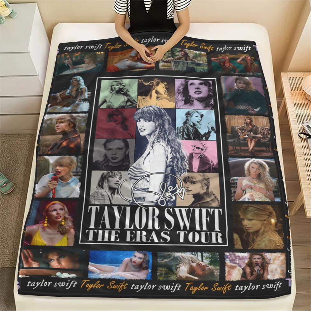 

1PC Taylor Print Flannel Blanket, High quality All Seasons, Home Decor, Warmth and Comfort, Perfect for Christmas Gifts 80cm x 120cm