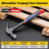Multi-Purpose High Carbon Steel Claw Hammer with Ergonomic Handle & Non-Slip Grip, Durable Woodworking Tool for DIY, Home Repair