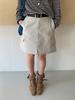 Sunai Damen High-Waist A-Linie Schlankmachender Weißer Cargo Minirock, Kollektion 2026
