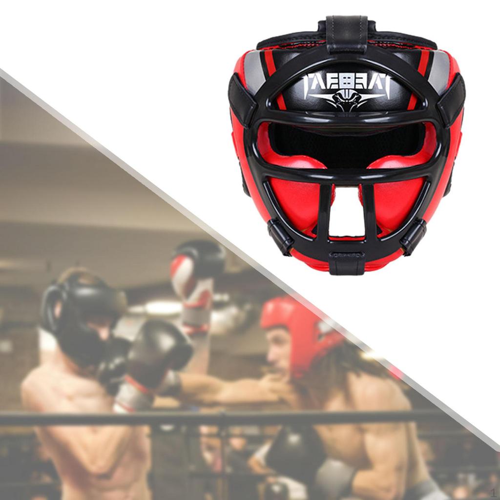 Boks Başlığı Yüz Örtüsü Nefes Alabilir Profesyonel Alın ve Kulak Koruması Tam