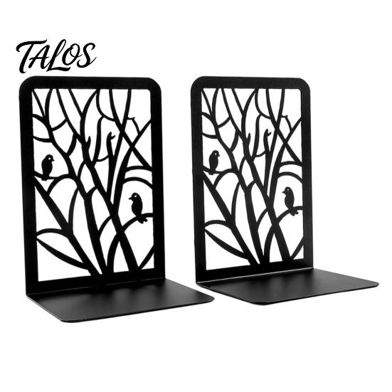 Tree Of Life Bookend 1 Pair of Decorative Bookends for Shelves, Heavy Duty Bookshelf L-shaped Organizer, Hollow Book Holder Stoppers Desk, Office