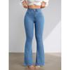 High Waist Ausgestellte Jeans Damen Schmal Geschnitten Weites Bein Hosen Lässiger Stil
