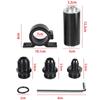 100 Micron Inline Fuel Filter Kit with 6AN 8AN 10AN Adapters & 50mm Mounting Bracket & Wrench Universal Cleanable Black/Red