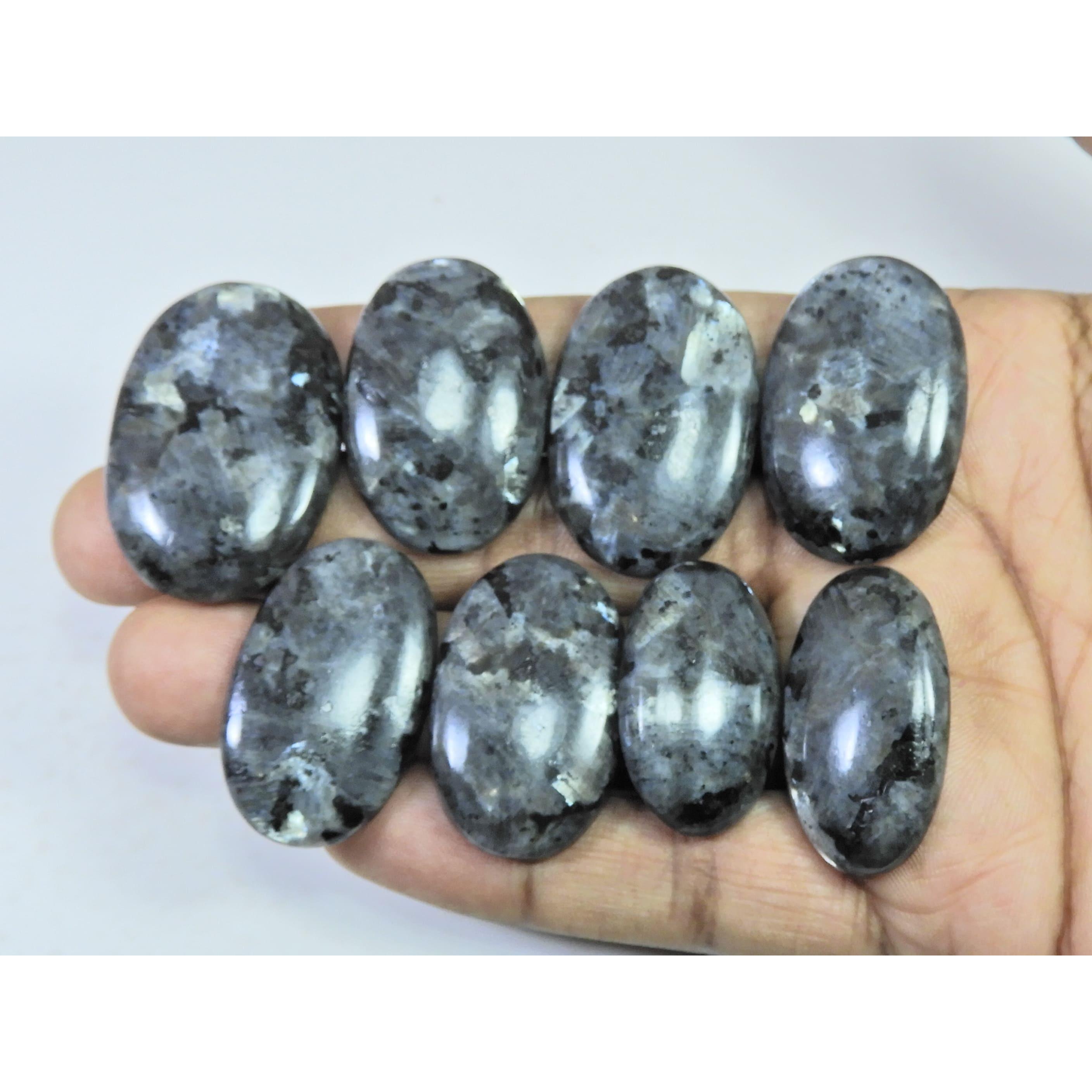 311Cts. Natural Larvikite Oval Shape Cabochon Loose Gemstone 8Pcs Lot C-1928