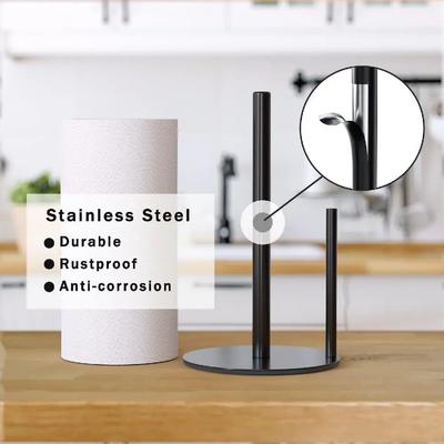 Household Stainless Steel Floor Standing Tissue Holder, Stainless Steel Standing Kitchen Toilet Paper Hanger