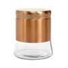 Rose Gold Finish - Bell Bottom Glass Jars for Sugar,Cereal, Spices, Pulses and Other Kitchen Storage 1250ml, Set of 6