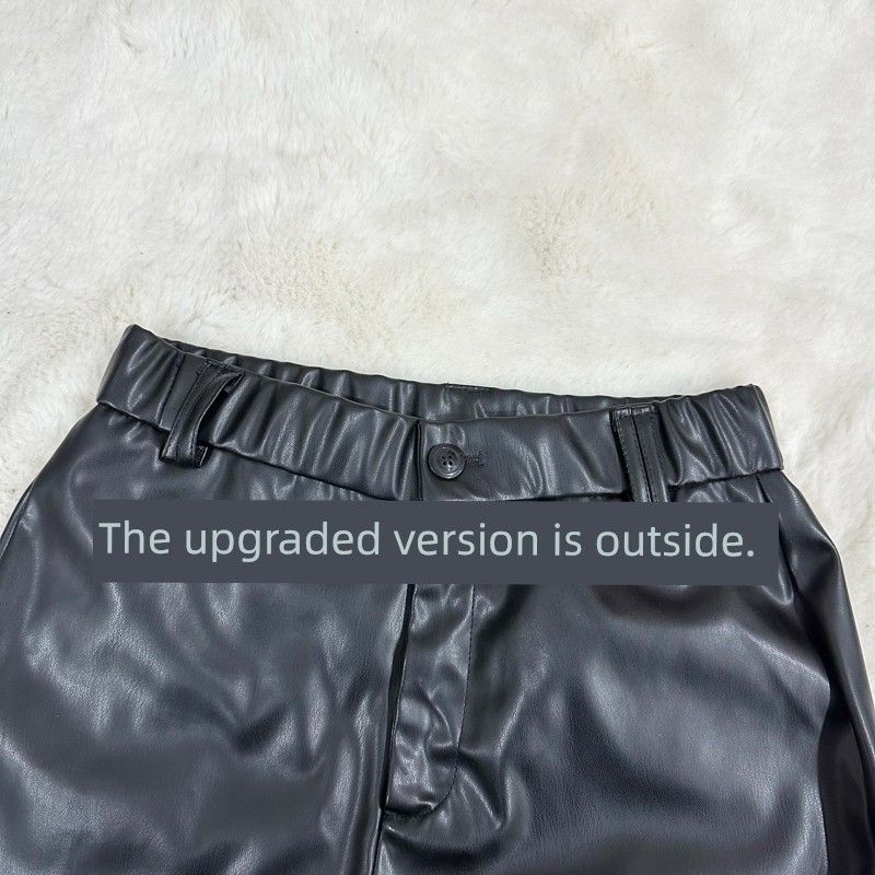 

Модные ретро брюки из кожи с высокой талией, скрывающие полноту, стройнящие и удлиняющие ноги Black Upgrade S