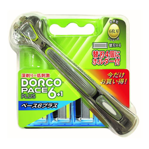 

Бритва Dorco Pace 6 Plus, 4 сменные кассеты и 1 держатель Plus