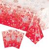 Plastic Christmas Tablecloth Bronzing Snowman Snowflake Disposable Tablecloths Disposable Table Decoration Table Cover Christmas