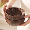 Coconut Shell Bowl Natural Old Coconut Shell Wooden Rice Bowl Spoon Fruit Product Dining Salad Storage Bowl Kitchen Tableware