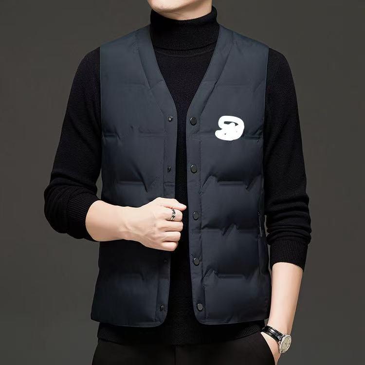 

Мужской легкий пуховый жилет 2025 - Зимняя одежда для среднего возраста XL (up to 135) чёрный