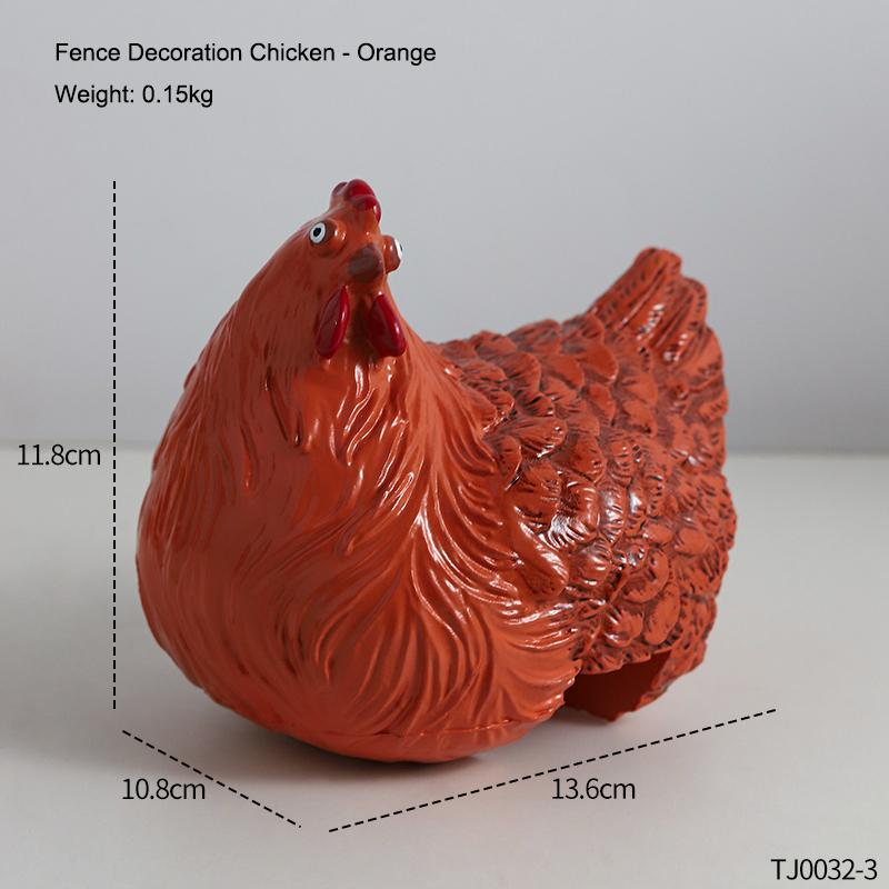 Funny Cute Chicken Fence Decoration Statue Resin Garden Chicken Hen Sculpture Craft Courtyard Home Decoration Ornament Gift