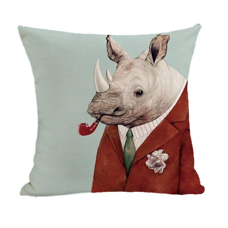 Kreatywna urocza poszewka na poduszkę z poliestru we wzór w zwierzęcy nadruk do dekoracji sofy w salonie domowym poduszka poszewka