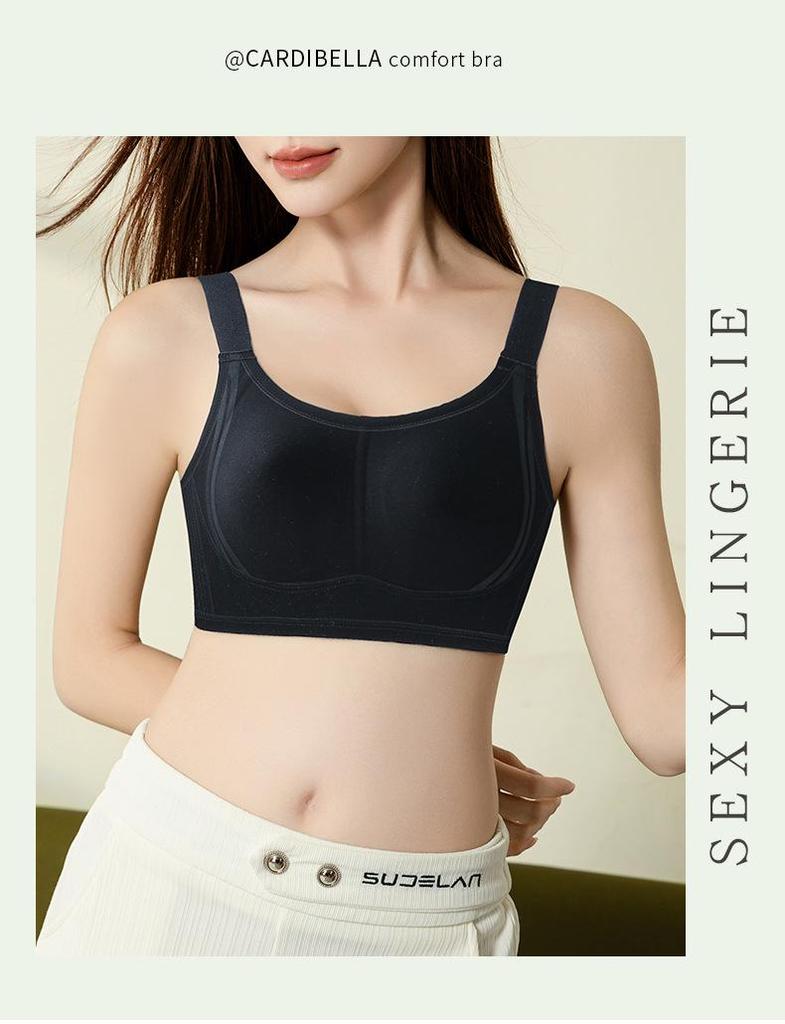 Women's Ultra-Thin Wire-Free Bandeau Bra - Rabbit Ear Cup, Anti-Exposure, Seamless Design for Minimized Appearance