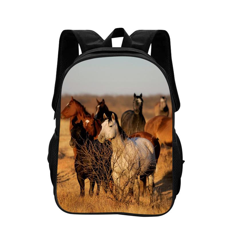 Horse Backpack Animal Horse 3D Printed Large Capacity New Handsome Casual Backpack for Primary and Secondary School Students