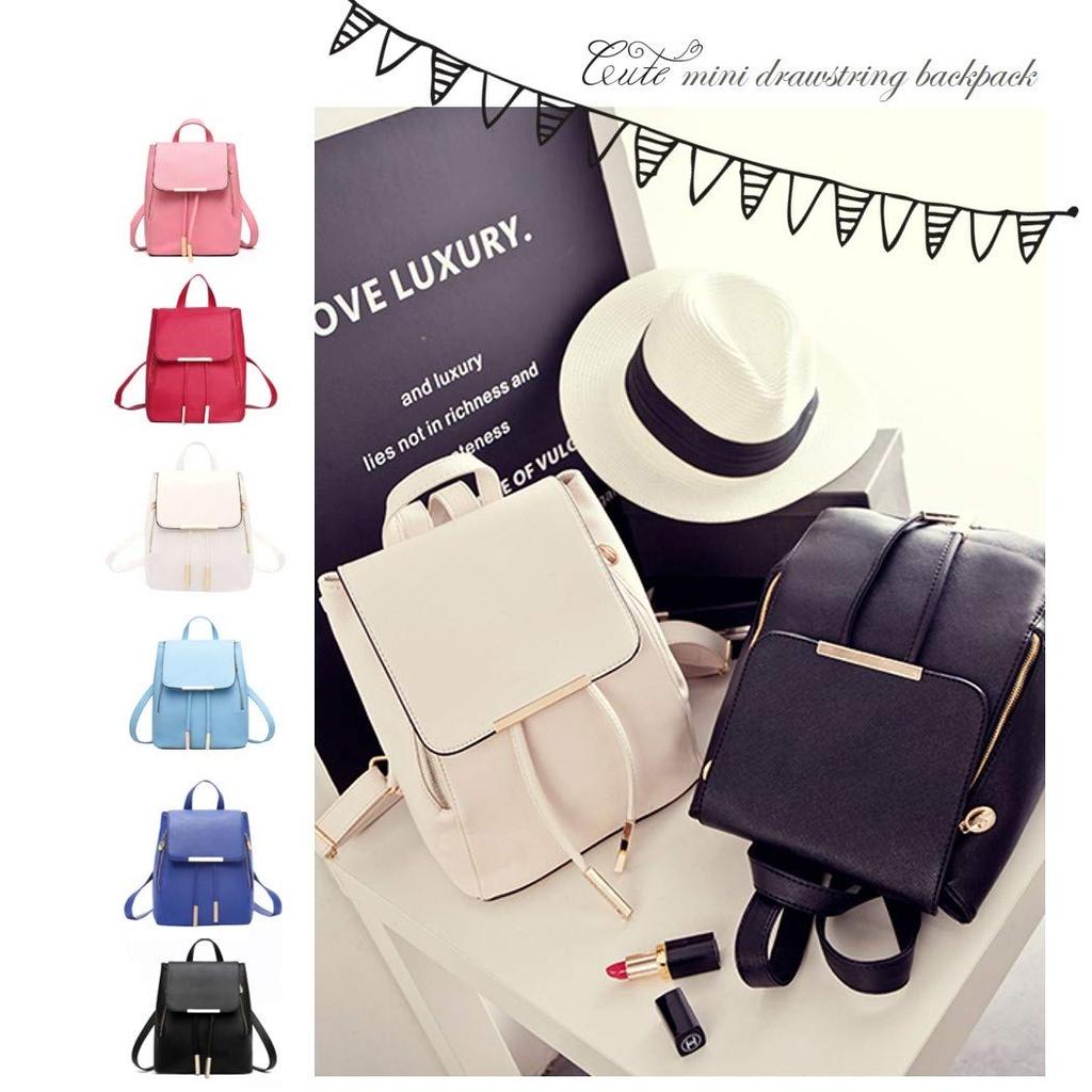 Lunar Berry Stilvoller und süßer kleiner Rucksack mit Kordelzug für 4402 PU-Leder Große synthetische Schultertasche 4402 Rucksack, Damen, (Weiß), Tasche, Fassungsvermögen,