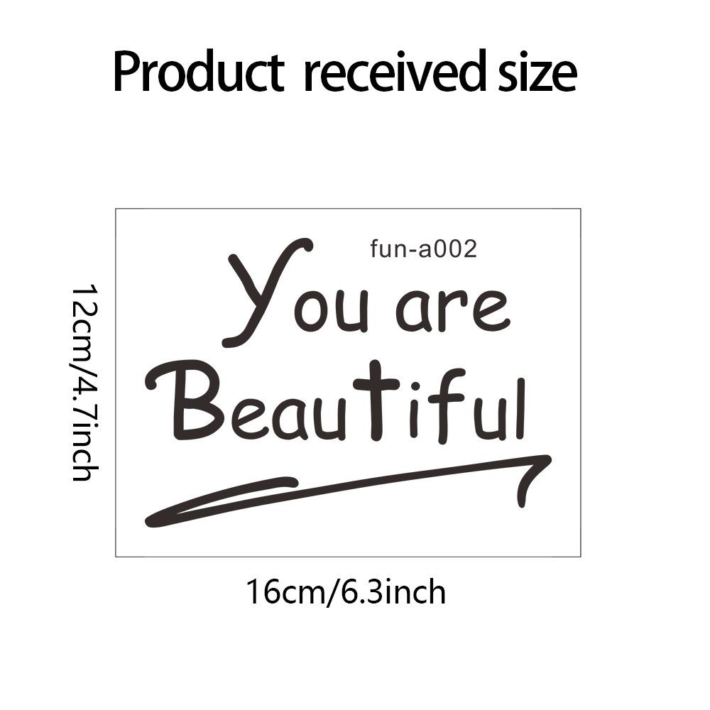 Fun-a002you Are Beautiful English Slogan Bathroom Bathroom Background Landscaping Wall Sticker