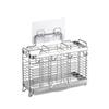 Stainless Steel Flat Steel Chopsticks Holder with Hooks Kitchen Draining Rack Wall Mounted No Drilling Storage Organizer for Countertop