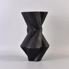 Black & White Resin Vase with Broken Line Leaf Pattern - Modern Minimalist Ornament for Home or Hotel Decor