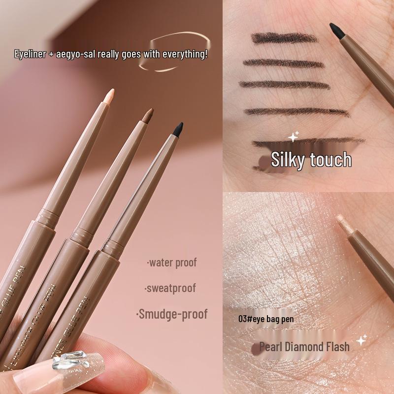 Baibeini Bright Eyes Long-lasting Shimmer Eyeliner - Smooth, Pigmented, Smudge-proof Pencil