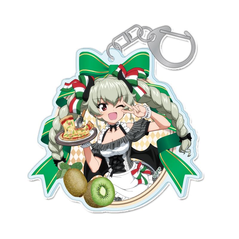 Girls Panzer Final Chapter Anchovy Original Acrylic Keychain Little Devil Waitress &