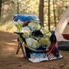 Soccer Theme Printed Blanket - Perfect for Couch, Bed, Travel & Outdoor Use | Machine Washable, Cozy & Durable.