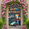Cute Cartoon   Banner Racing Car Theme Celebration Banner for Play Area Decoration Outdoor Event Indoor