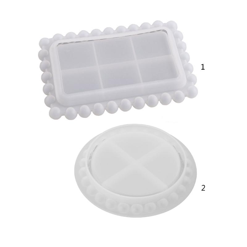 Bead Dish Silicone Mold Epoxy Dish Coaster Mold Pallet Resin Casting Mold Suitable for Diy Storage Box Fruit Plate Mat