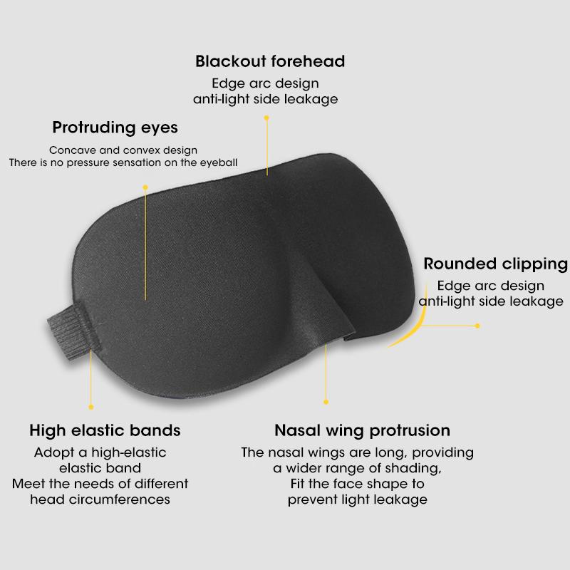 Eye Mask for Sleeping 3D Contoured Cup Blindfold Concave Molded Night Sleep Masks Block Out Light with Women Men Eyepatch