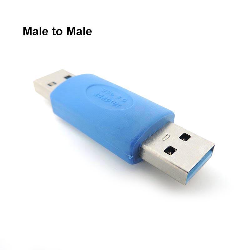 USB 3.0 Typ A Samec Samec Na Samec Samec Adaptér Konvertor Konektor USB 3.0 AM To AF Coupler pro kabel notebooku Prodlužovač modrý