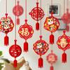 Red Color Blessing Character Pendant 3D Design New Year Ornament  Holiday Atmosphere