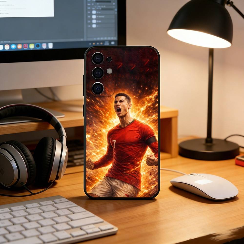 Cristiano Ronaldo Phone Case Black Silicone Soft For Samsung S25,S24,S21,S22,S23,S30,Ultra,S20,Plus,Fe,Lite