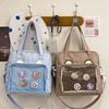 Vielseitige transparente Umhängetasche im japanischen Stil, große Kapazität, Canvas-Umhängetasche, Studententasche, Umhängetasche mit niedlichem Bären im Anime-Stil