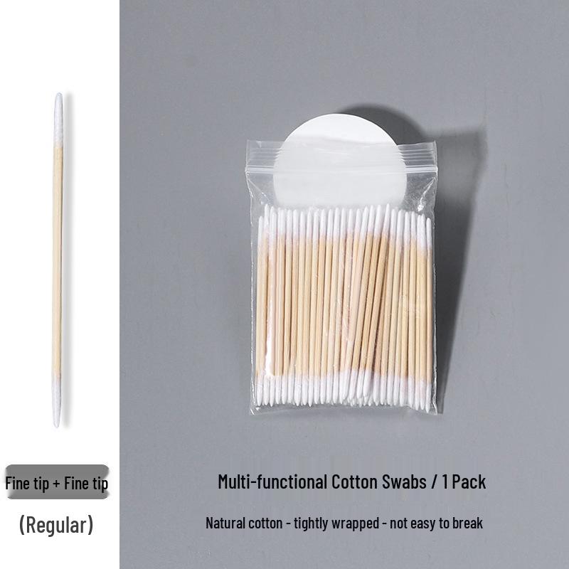 Boxed Double-Ended Bamboo Cotton Swabs for Hygiene, Ear Cleaning & Makeup Removal